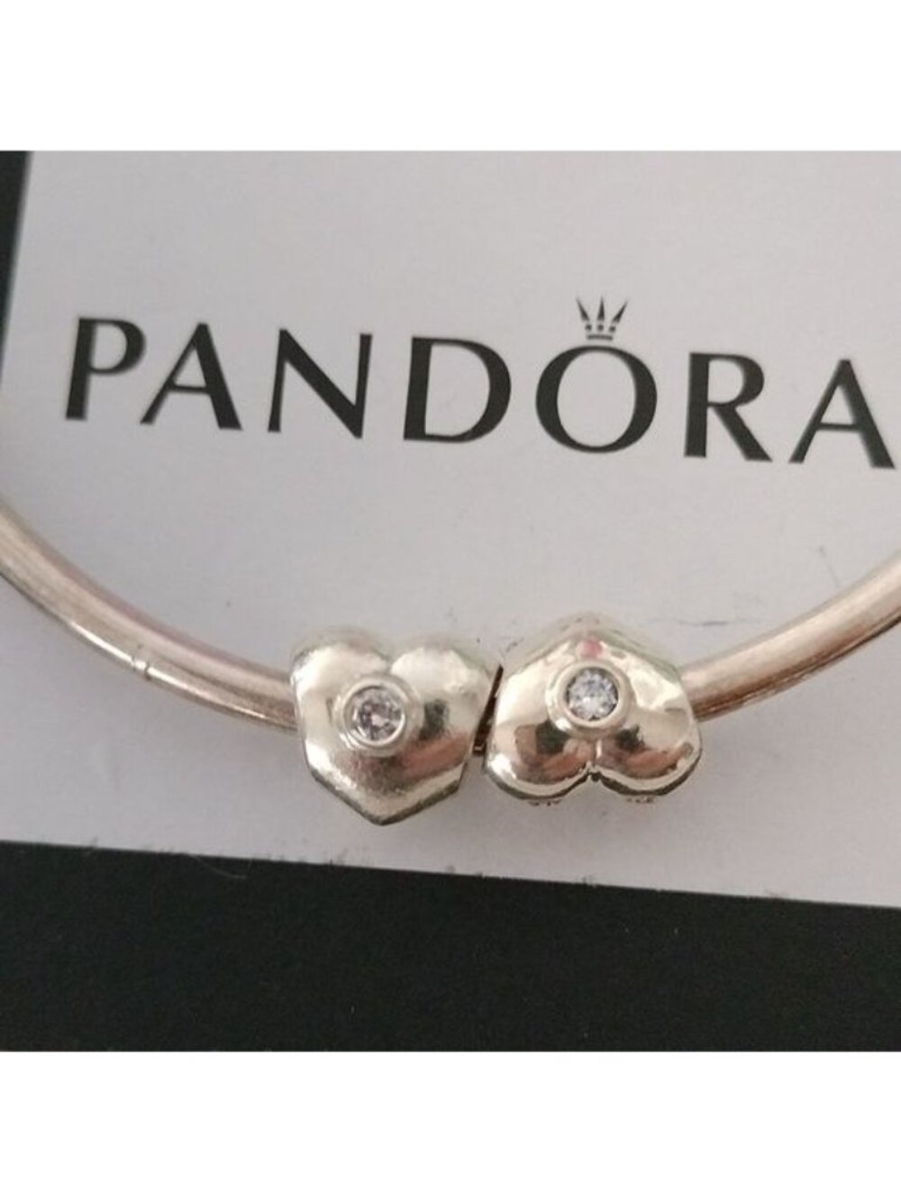Pandora Heart with Clear CZ Charm 925 ALE 790134CZ, Set of 2